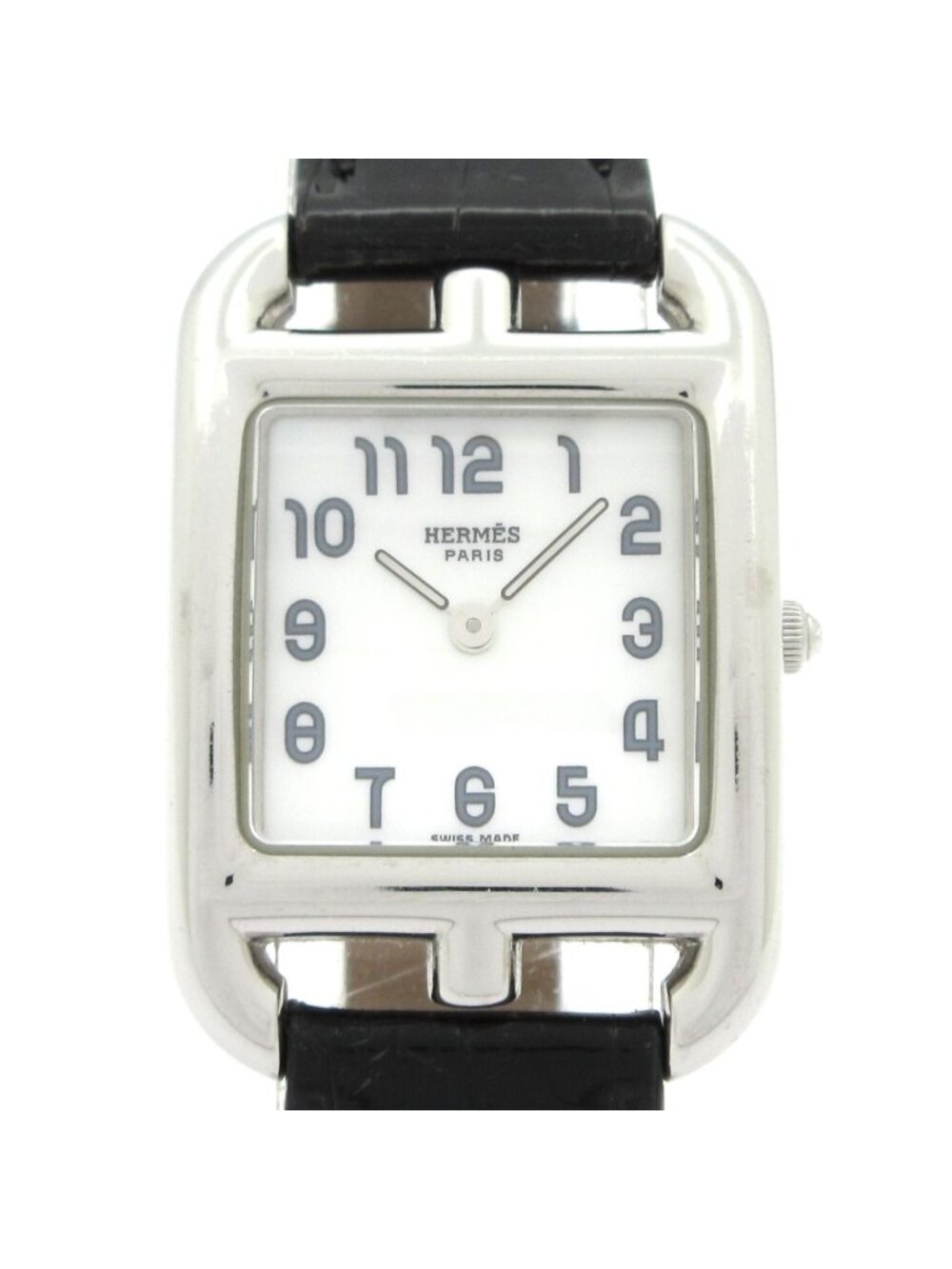 Hermes Watch Cape God Shell Dial Third Party Croco Strap White